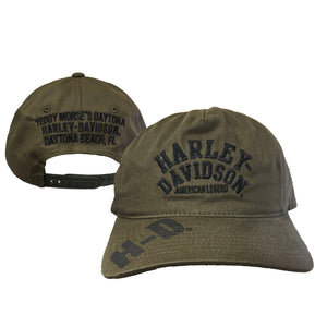 Harley-Davidson Overlay Adjustable Snapback Baseball Cap, Military Green 5029022003