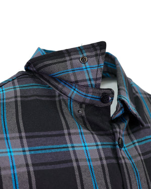 Demons Behind Me Men's Redemption Button-Up Flannel Long Sleeve Shirt, Black/Gray TB001