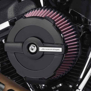 Harley-Davidson Screamin' Eagle Round Air Cleaner Cover, Ratchet Black 61300845