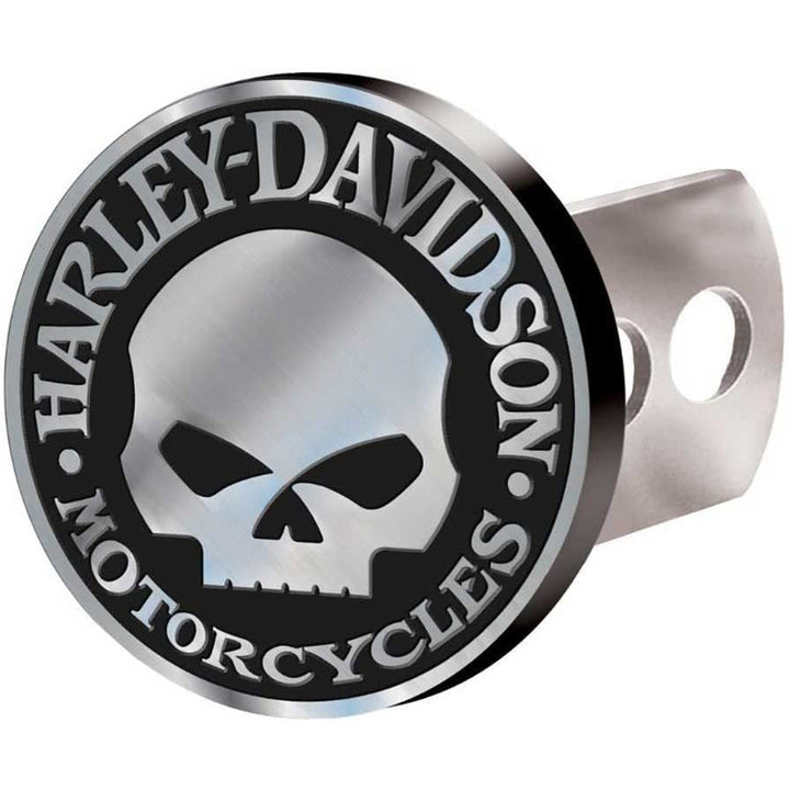 Harley-Davidson Hitch Cover, Willie G Skull Hitch Plug, Brushed Silver 2283