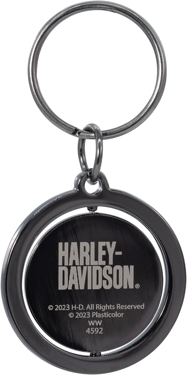 Harley-Davidson Circle Eagle H-D Text Spinner Key Chain, Black PL4592