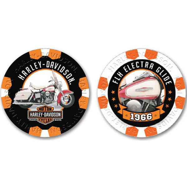 Harley-Davidson Vintage Series 14 1966 FLH Electra Glide Collectible Poker Chips, DW6824