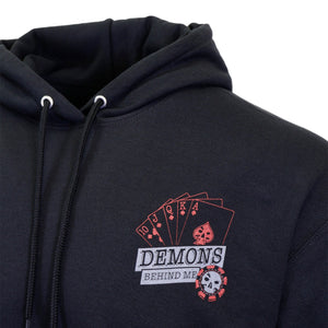 Demons Behind Me Men's The Gambler 3D Puff Printing Pullover Long Sleeve Hoodie, Black GPH001