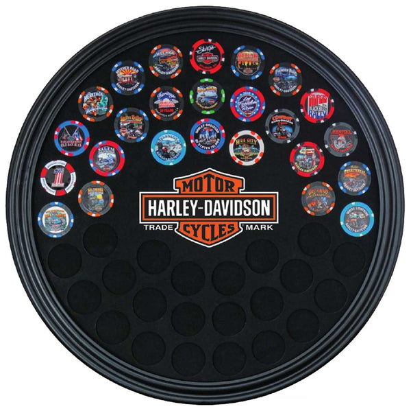 Harley-Davidson Trademark Bar & Shield Round Poker Chip Frame, 6988