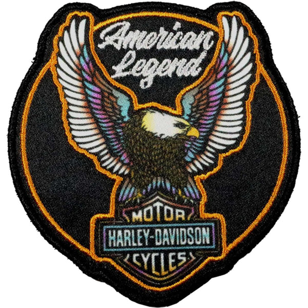 Harley-Davidson Timeless Eagle Embroidered Emblem 3 in. Sew-On Patch, Black 8018016