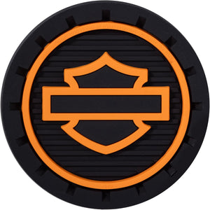 Harley-Davidson Silhouette Bar & Shield Auto Car Coasters Orange/Black PL1979