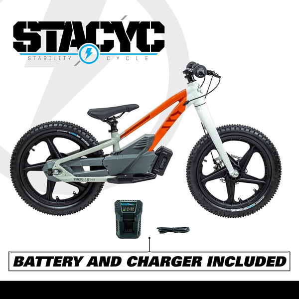 Harley-Davidson STACYC Brushless 18 EDrive Kids' Electric Balance Bike For Kids' 8-10 Years Old 100035ORGWHT