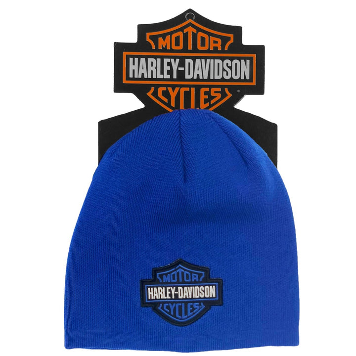 Harley-Davidson Little Kids' Fine Gauge Knitted Toddler Beanie Cap, Blue 7283314