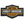 Harley-Davidson Motor Cycles embroidered patch in black, orange, and white, featuring the classic bar-and-shield logo design.