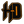A stylized embroidered patch featuring the letters 'HD' in black with a bright orange-yellow border and fill, shown on a plain white background.