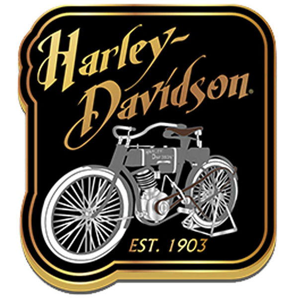 Harley-Davidson 1.25 inch. Golden Oldie Bike Metal Pin, Gold & Black 8015565