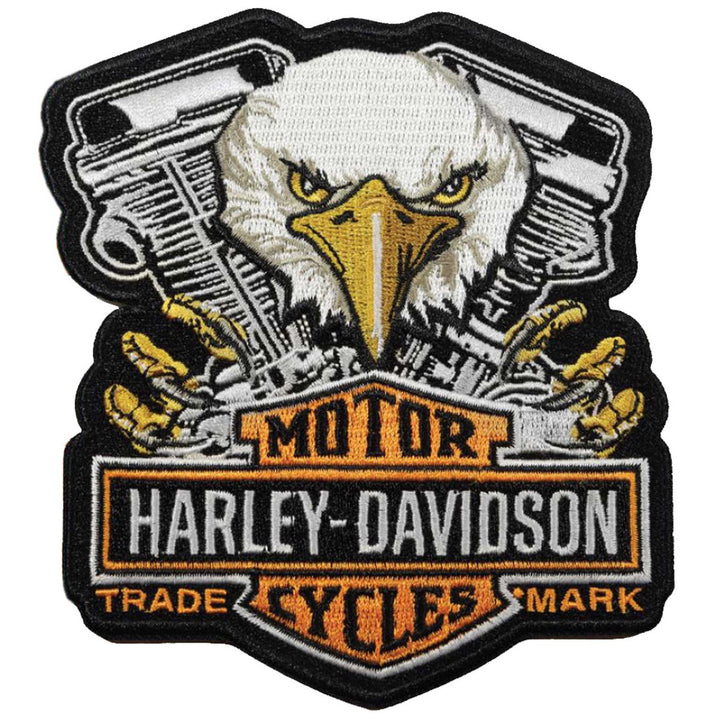 Harley-Davidson Embroidered Shield Hunter Emblem 5 Sew-On Patch, Black  8015763