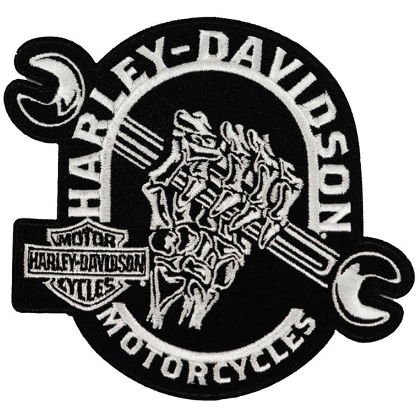 Harley-Davidson Embroidered Spooky Fingers Emblem 4" Sew-On Patch, Black 8015640