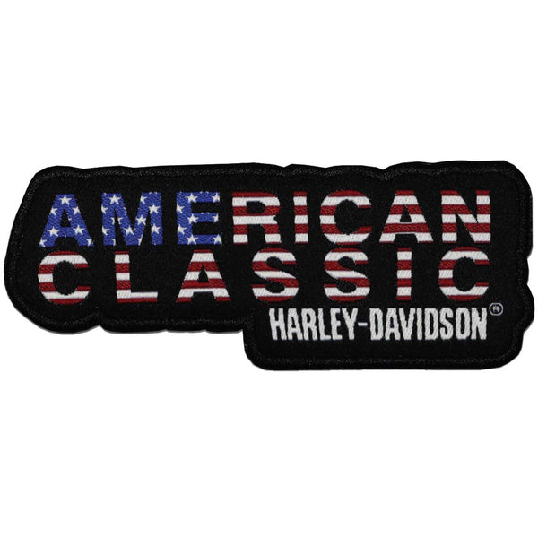 Harley-Davidson Embroidered American Classic Emblem 4" Sew-On Patch, Black 8015671