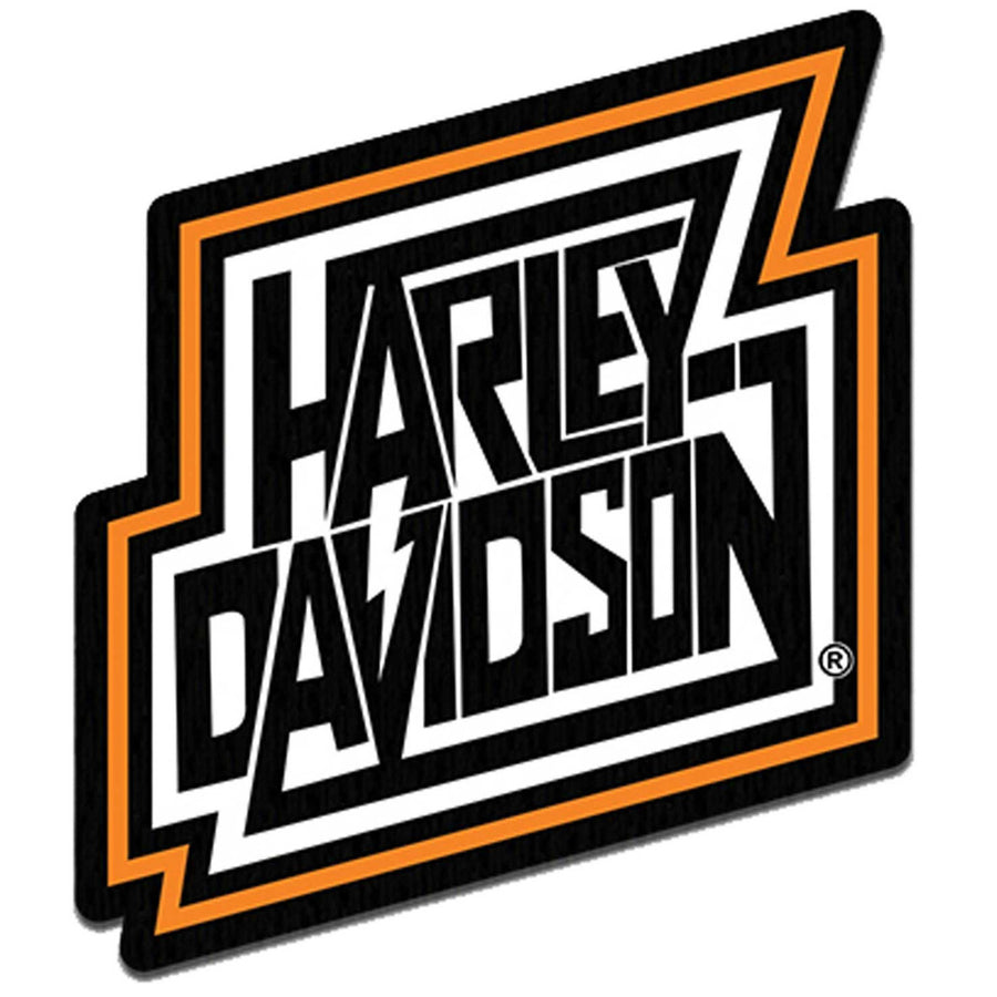 Harley-Davidson Embroidered H-D Lightning Emblem 3.5" Sew-On Patch, Black 8015756