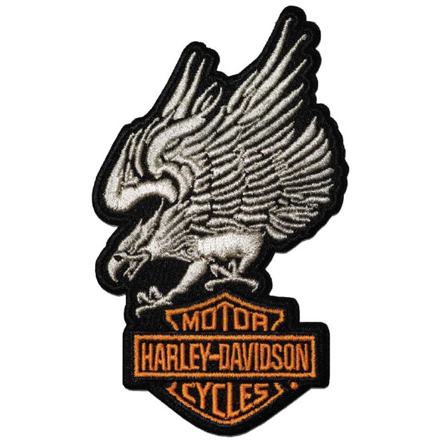 Harley-Davidson 5.5 in. Woven Winged Bar & Shield Logo Emblem Sew-On Patch-  Gray
