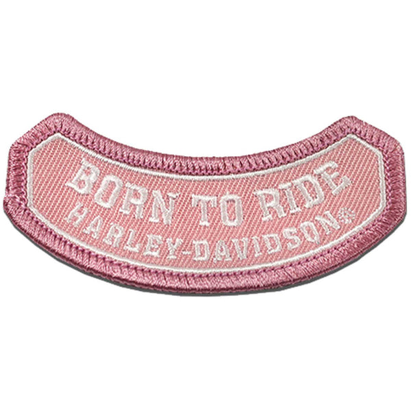 Harley-Davidson Embroidered Born To Ride Kids Emblem 3 in.Sew-On Patch, Pink 8015985