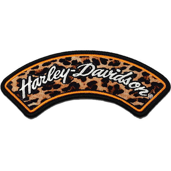 Harley-Davidson Embroidered Rockin' Cheetah Gal Emblem 5 in. Sew-On Patch, Brown 8016043