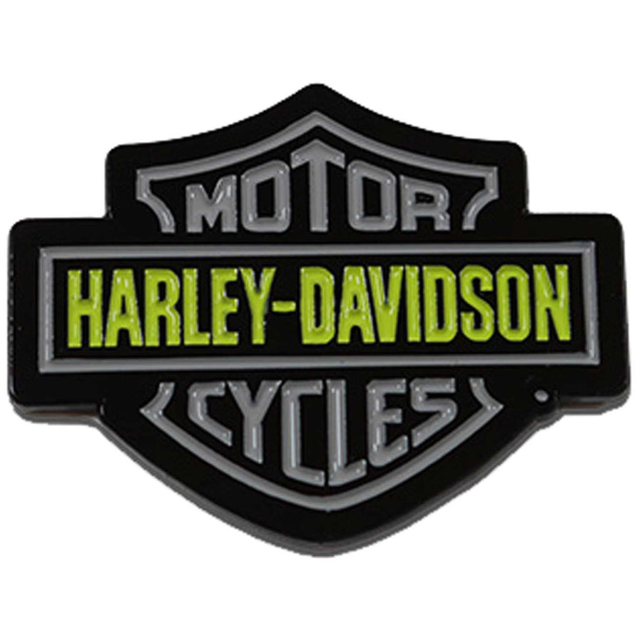 Harley-Davidson Venom Bar & Shield Metal 1.5" Pin, Neon & Black Finish 8016159