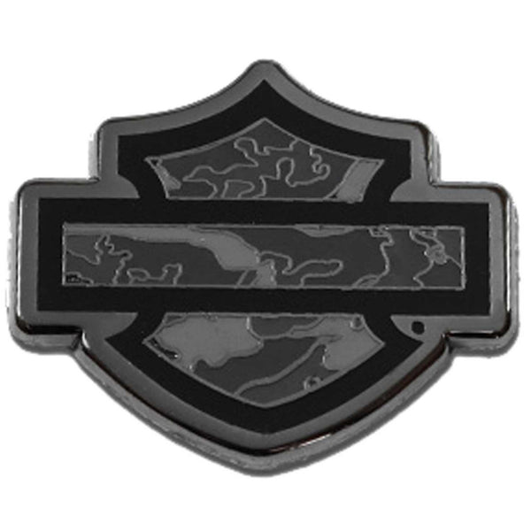 Harley-Davidson Camo Bar & Shield Logo Metal 1.25" Pin, Gray Finish 8016180