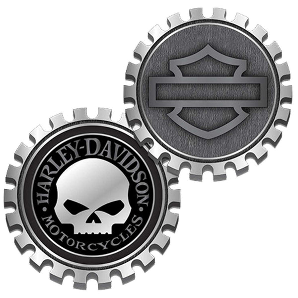 Harley-Davidson Gear Head Spinner Metal 1.75" Challenge Coin, Silver 8016258
