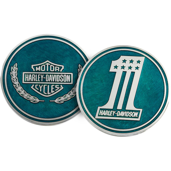 Harley-Davidson Denim Icon Metal 1.75 in. Challenge Coin, Light Blue Finish 8016586