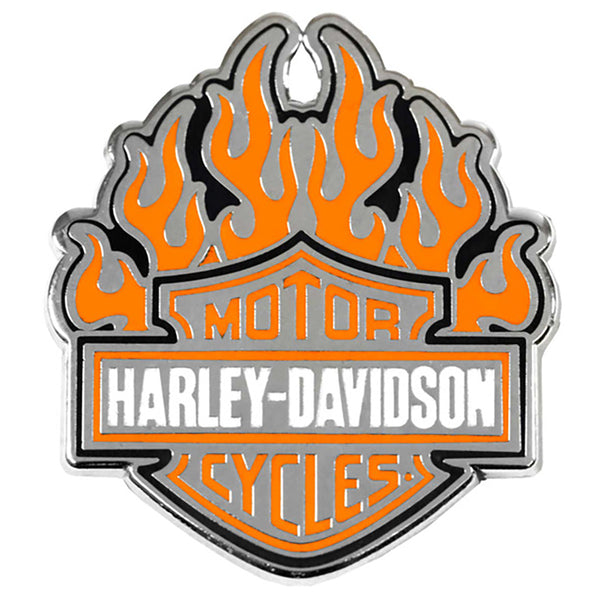 Harley-Davidson 1.25 inch. Fire Starter Bar & Shield Metal Pin, Silver Finish 8016708