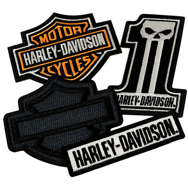 Harley-Davidson Classic H-D Logos Emblem Sew-On Patch Pack, Black & Orange 8016722