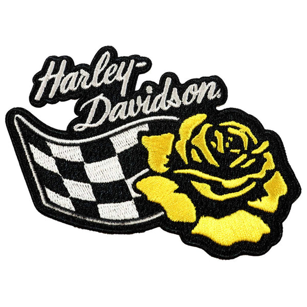 Harley-Davidson Embroidered Amber Rose Emblem 5 in. Sew-On Patch, Yellow 8016739