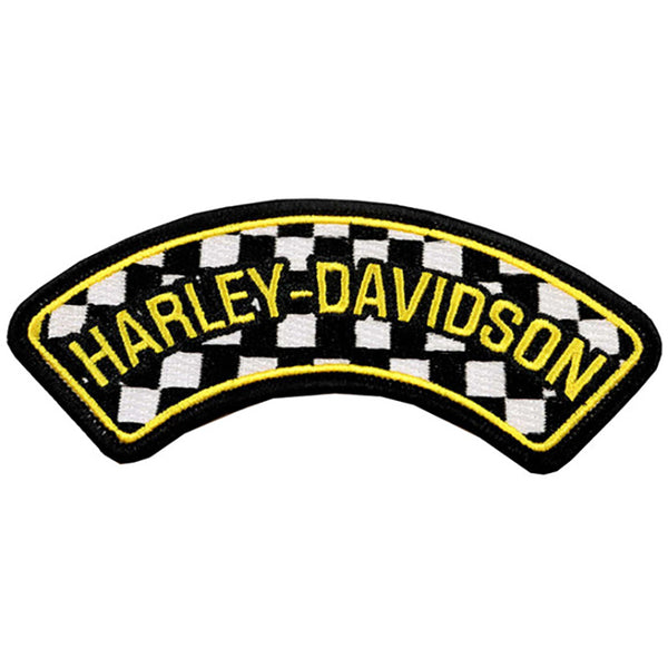 Harley-Davidson Embroidered Start Your Engines Emblem  5 in. Sew-On Patch, Yellow 8016746