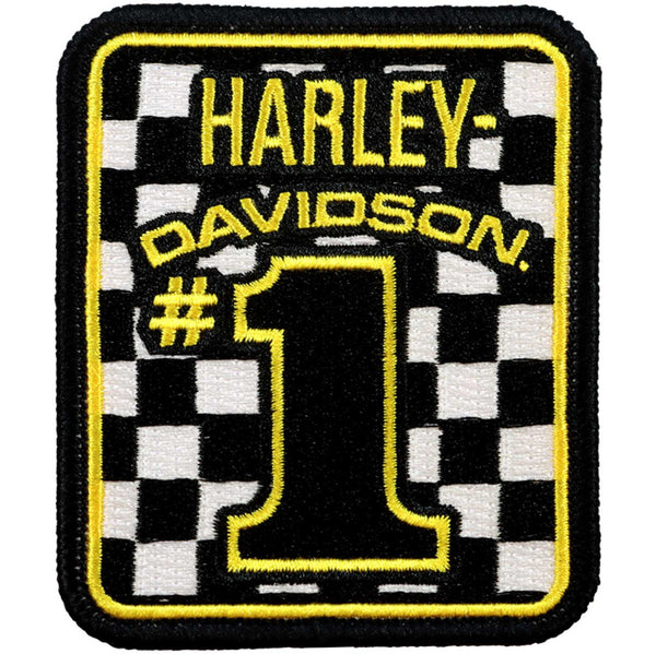 Harley-Davidson Who Won Number One Emblem 3.5 in. Sew-On Patch, Yellow 8016807