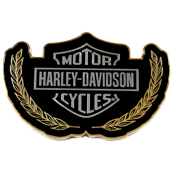 Harley-Davidson Roman Bar & Shield Heavy-Duty Metal Magnet, Black & Gold 8016852