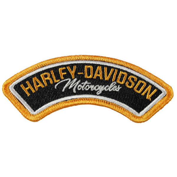 Harley-Davidson 4 in. Motorcycles Rocker Emblem Sew-On Patch, Black & Orange 8018337