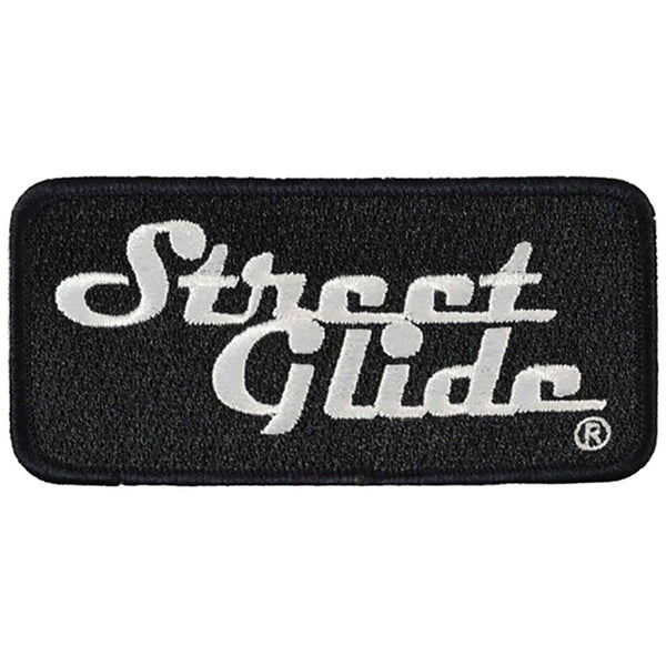 Harley-Davidson 4 in. Street Glide Embroidered Emblem Sew-On Patch, Black & White 8018580