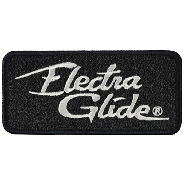 Harley-Davidson 4 in. Electra Glide Embroidered Emblem Sew-On Patch, Black & White 8018597