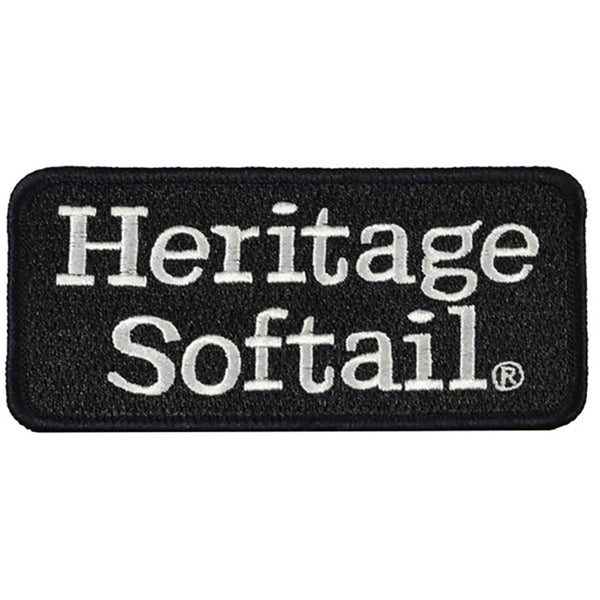Harley-Davidson 4 in. Heritage Softail Embroidered Sew-On Patch, Black & White 8018627