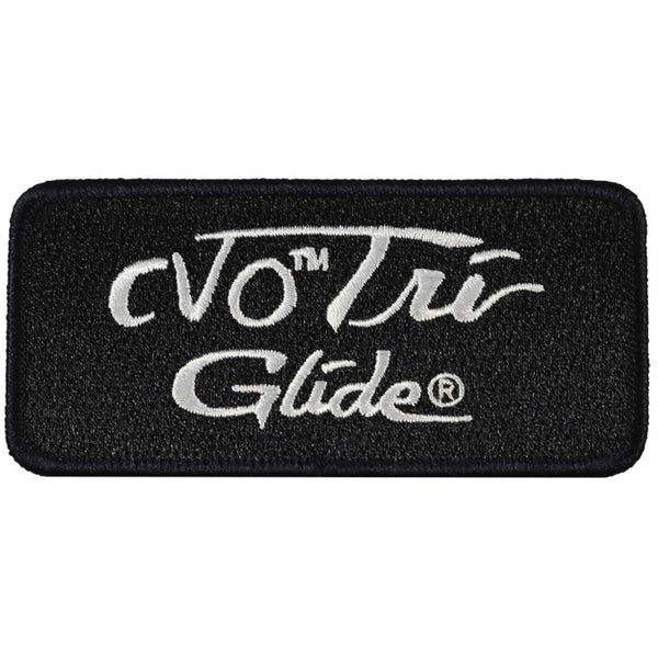 Harley-Davidson 4 in. Tri Glide Embroidered Emblem Sew-On Patch, Black & White 8018665
