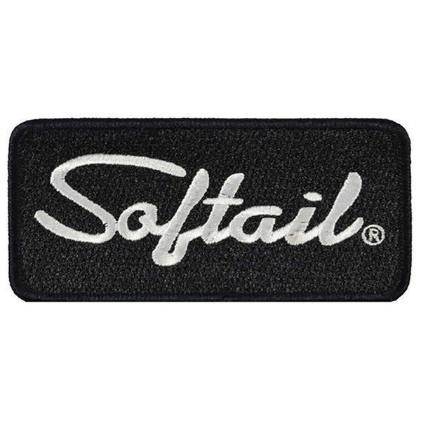 Harley-Davidson 4 in. Softail Embroidered Emblem Sew-On Patch, Black & White 8018696