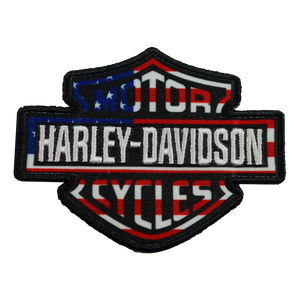 Harley-Davidson logo patch on a white background
