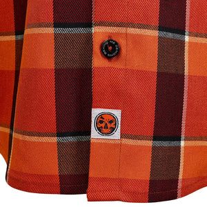 Demons Behind Me Men's Harvest 2.0 Limited Edition Button-Up Long Sleeve Flannel Shirt, Orange HR002