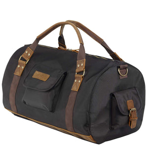 Harley-Davidson 21" Ponderosa Ballistic & Genuine Leather Duffel Bag, Black 90221