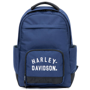 Harley-Davidson Rugged Twill Water Resistant Polyester Backpack, Blue 90224-BLUE