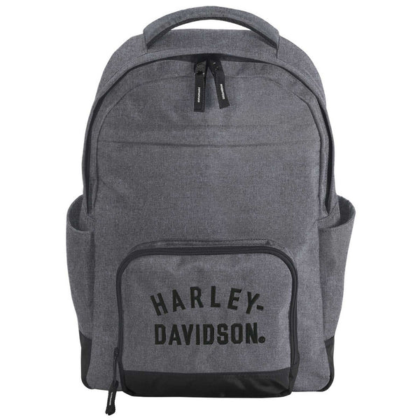 Harley-Davidson Rugged Twill Water Resistant Polyester Backpack, Heather Gray 90224G
