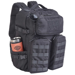 Harley-Davidson Rebel Embroidered Rugged High-Density Polyester Backpack, Black 90230-BLK