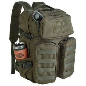Harley-Davidson Rebel Rugged High-Density Polyester Backpack, Grape Leaf Green 90230-GRN