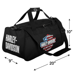 Harley-Davidson Bar & Shield Americana Logo Logo Graphic Durable Duffel Bag, Black 90410-AM
