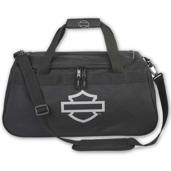 Harley-Davidson Outline Bar & Shield Logo Zipper Rugged Graphic Duffel Bag, Black 90410-OUTLINE