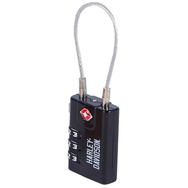 Harley-Davidson TS-Approved Combination Luggage Lock, Rugged Zinc Alloy, Black 935-99-00BLK