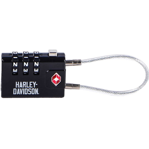 Harley-Davidson TS-Approved Combination Luggage Lock, Rugged Zinc Alloy, Black 935-99-00BLK