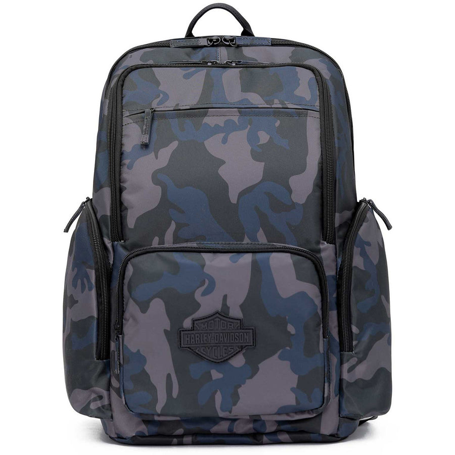Harley-Davidson Bar & Shield Logo Crinkle Nylon Water-Resistant Backpack, Camo 93814